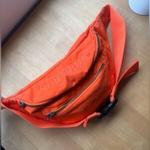 Authentic Supreme x Barbour orange fanny pack